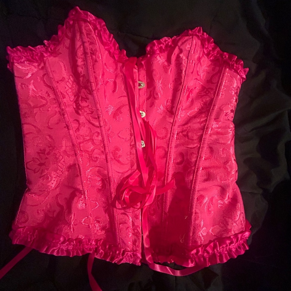 Elegant Pink Lace Corset